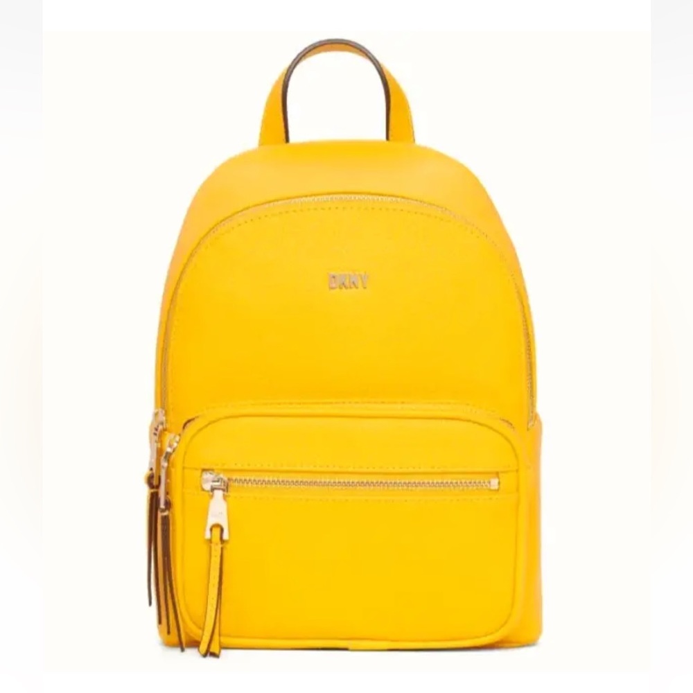 New DKNY Maxine Backpack Leather Sahara Yellow